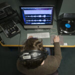 photo of turntable and recording equipment in Lewis Music Library