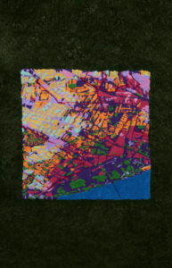 Photo of color-coded textile-based map