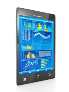 data graphics on tablet