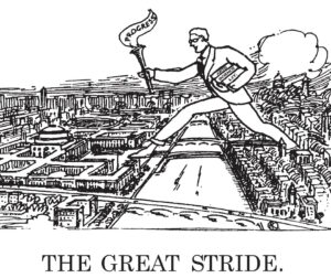 Illustration of the Great Stride across the Charles River