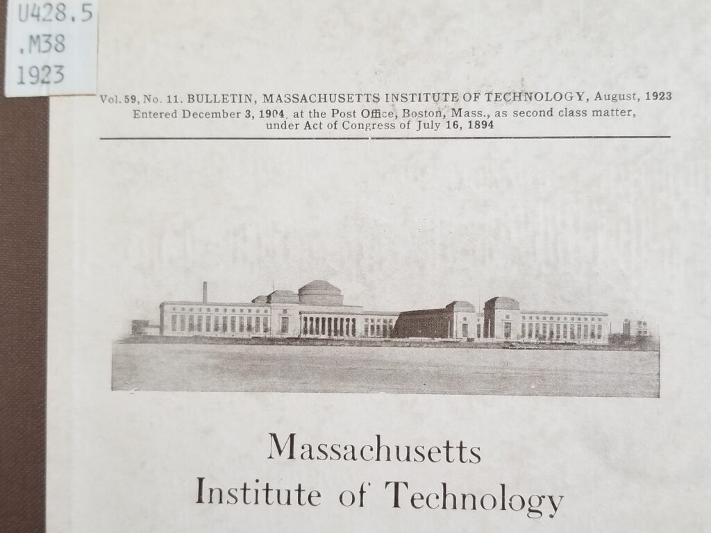 MIT Bulletin 1923