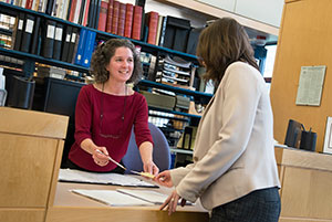 Archives staff at front desk